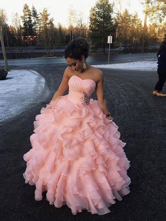 Glamouröses pinkes Ballkleid A-Linie Partykleid Tüll Abendkleid DP06325