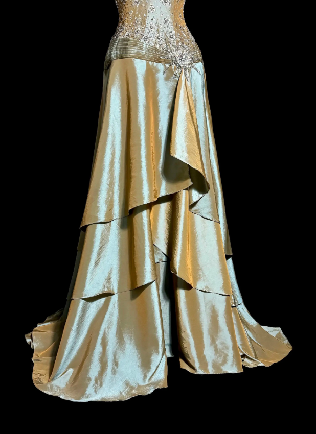 Chic Green Prom Dress Sheath Satin Long Evening Dress DP06505