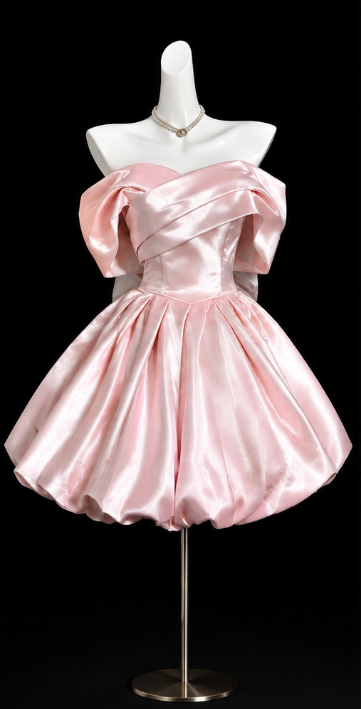 Elegant Pink Short Homecoming Dress Satin A-Line 16th Birthday Dress DP06660