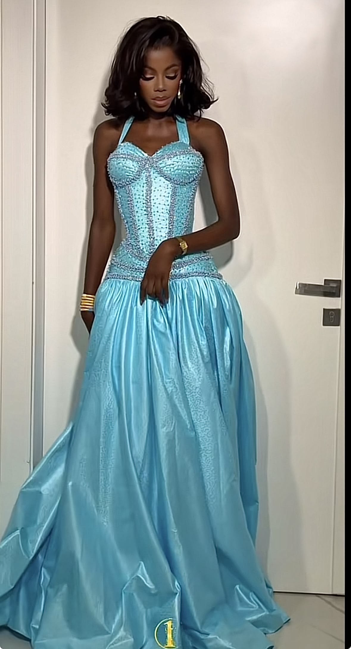Elegantes blaues Ballkleid aus Satin, Etuikleid, langes Abendkleid DP06688