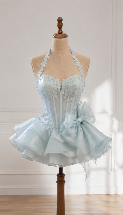Fashion Tiffany Blue Hoco Dress Sheath Tulle Birthday Dress DP06721