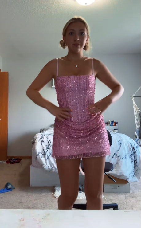 Chic Sheath Short Birthday Dress Pink Homecoming Dress DP06909