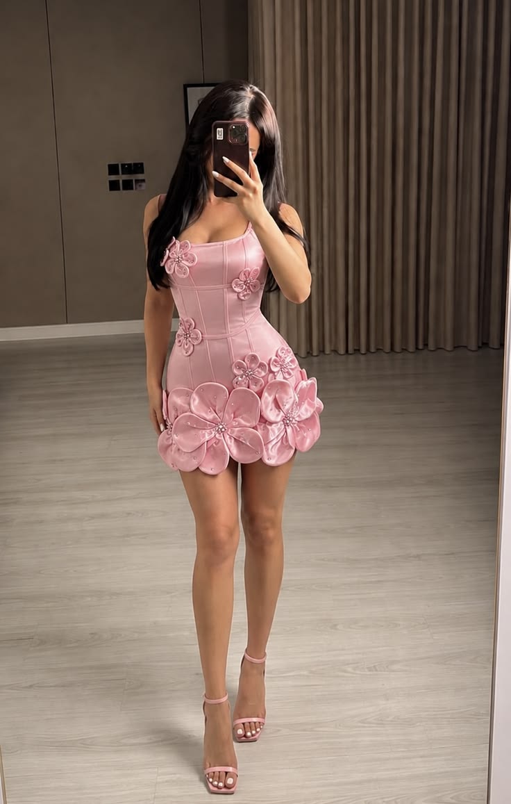 Pretty Pink Sheath Satin Short Homecoming Dress DP06965