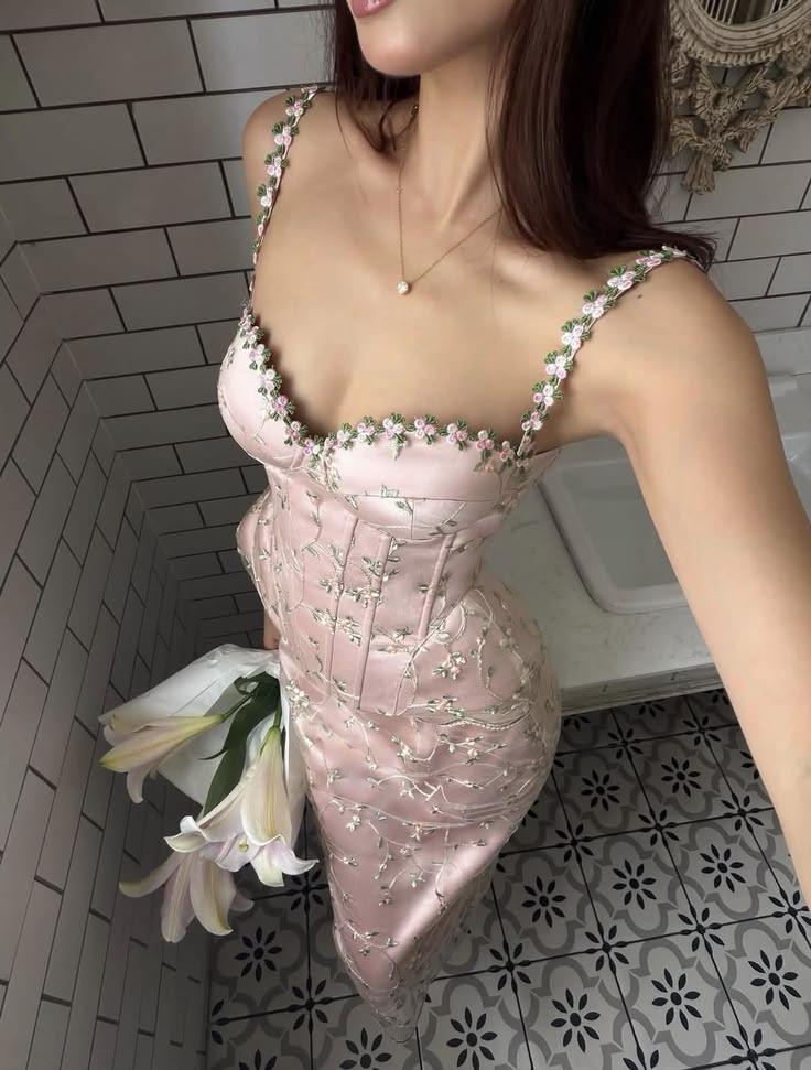 Fashion Pink Sheath Satin Long Prom Dress DP06991