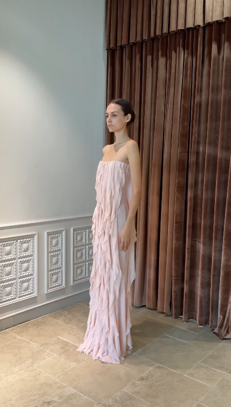 Glamours Pink Evening Gown Chiffon Sheath Long Prom Dress DP07063
