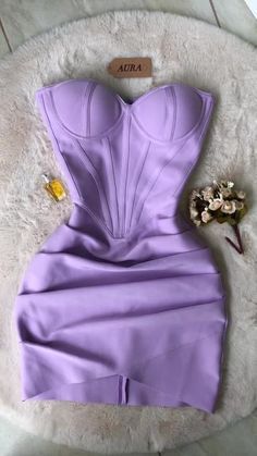 Robe Courte de Soirée Chic Lilas Fourreau Mousseline de Soie Robe d'Anniversaire DP07133