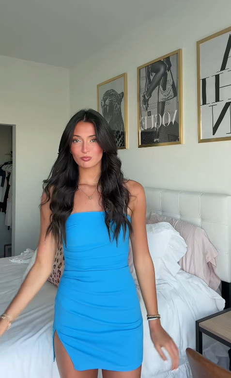 Fairy Sheath Blue Short Homecoming Dress Satin Birthday Dress DP07420