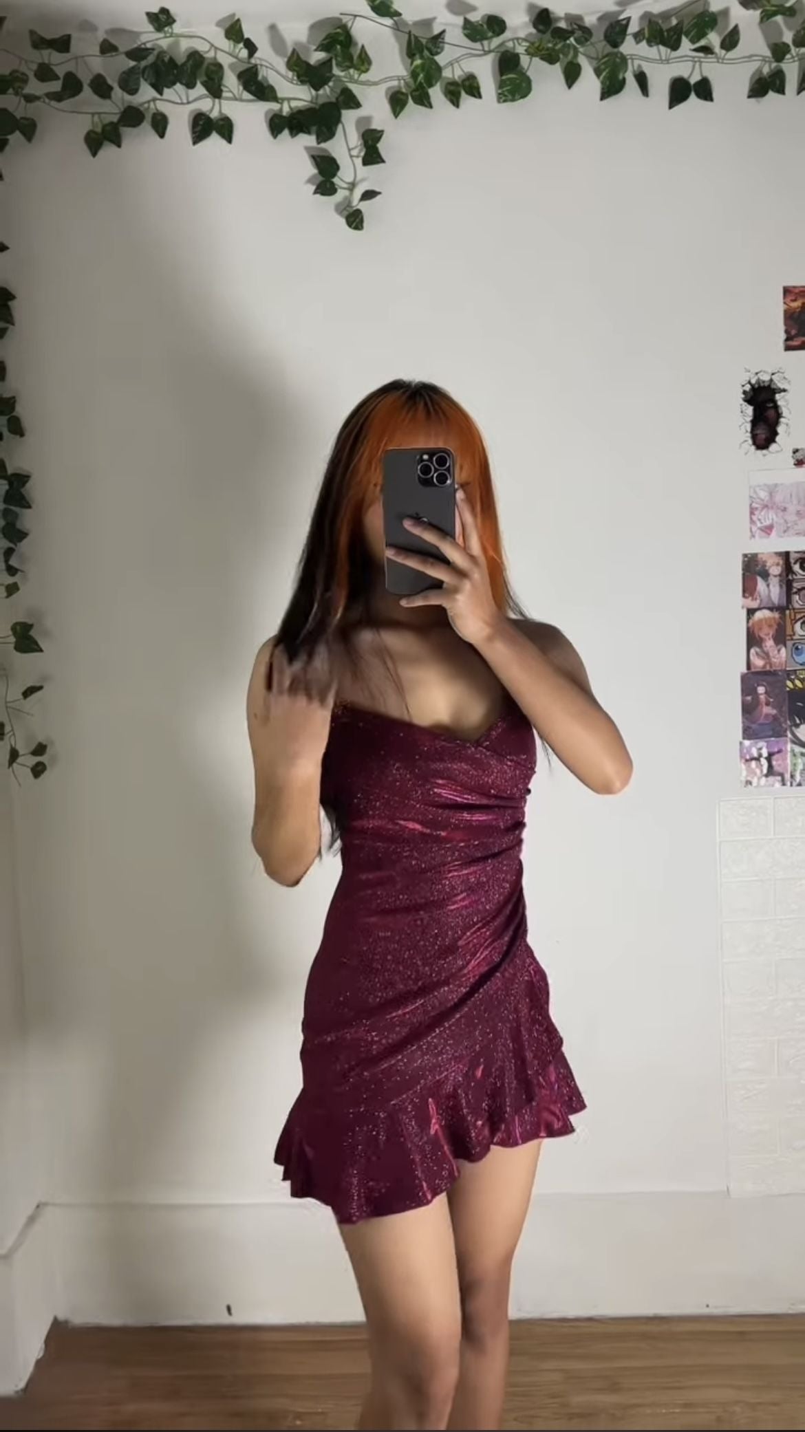 Straps Dark Red Short Homecoming Dress Sheath Satin Birthday Mini Dress DP07478