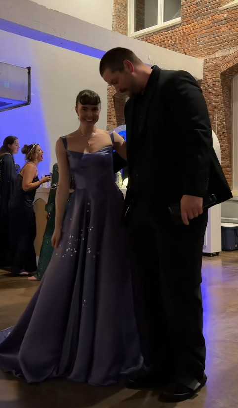 Gorgeous Blue-Purple Prom Dress A-Line Satin Long Evening Dress DP07756