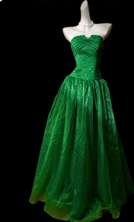 Gorgeous Green Prom Dress A-Line Tulle Long Evening Dress DP07763