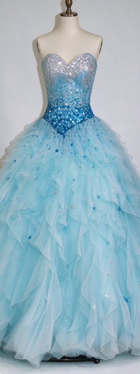 Schönes langes Abendkleid aus Tüll in A-Linie, blaues Ballkleid DP08034