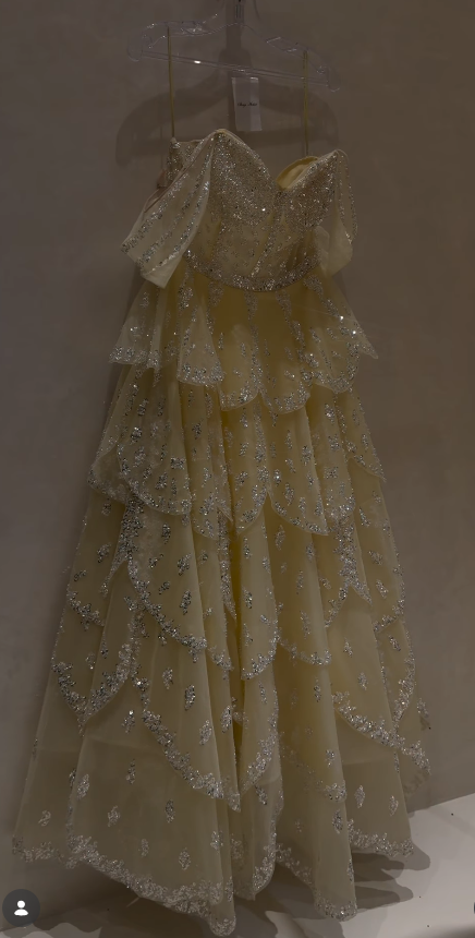Gorgeous A-Line Tulle Beaded Long Evening Dress Yellow Prom Dress DP08087