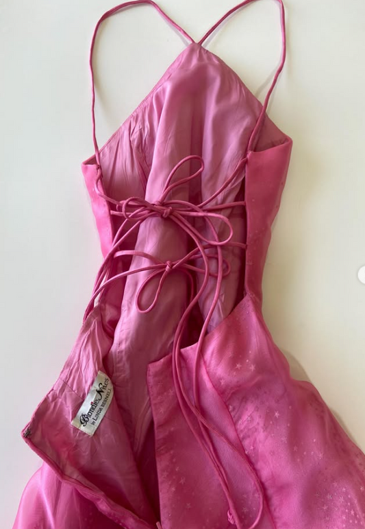 Robe de bal sirène longue en tulle rose fuchsia Fairy DP08209