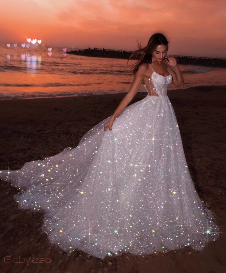 Robe de mariée classique, robe de bal, bretelles spaghetti, paillettes, blanche, robes de mariée minimalistes, DP1210