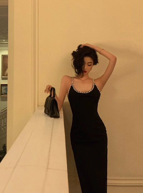 Classy Sheath Spaghetti Straps Knee Length Black Homecoming Dress Cocktail Dress Birthday Dresses DP1626