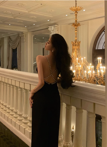 Classy Sheath Spaghetti Straps Knee Length Black Homecoming Dress Cocktail Dress Birthday Dresses DP1626