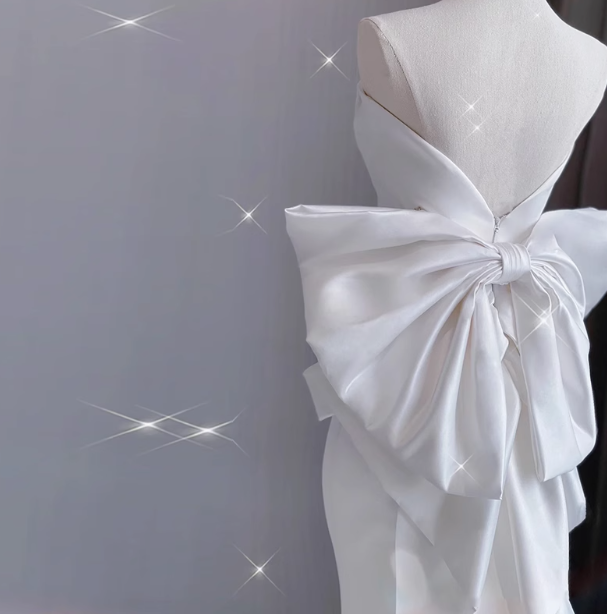 Robe de mariée classique sirène bustier satin blanc robes de mariée minimaliste robes de mariée DP1657