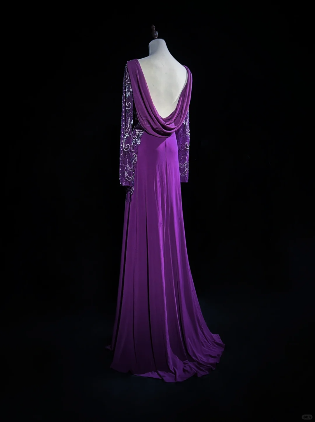 Elegant Glamour A Line Scoop Grape Chiffon Long Prom Dress Party Dress Evening Dresses DP1689
