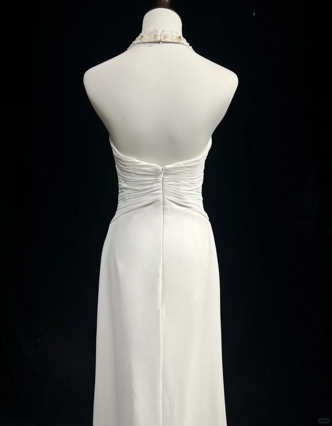 Robe de mariée classique, coupe trapèze, col licou, en mousseline blanche, minimaliste, DP1696