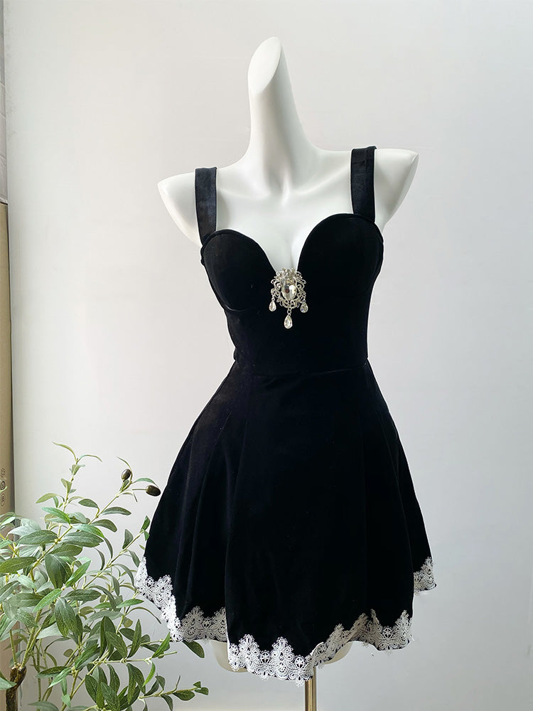 Cute A line Short Homecoming Dress Summer Black Little Black Dress Hoco Dresses Cocktail Dress For Senior Teens DP1776