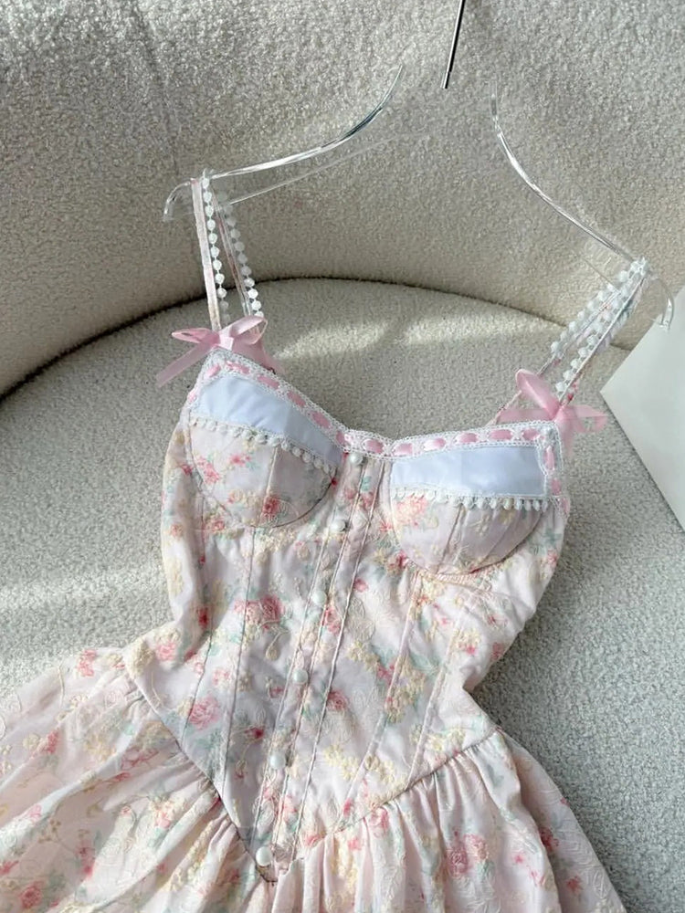 Cute A line Short Pink Floral Homecoming Dress Summer Hoco Dresses Cocktail Dress For Senior Teens DP1780