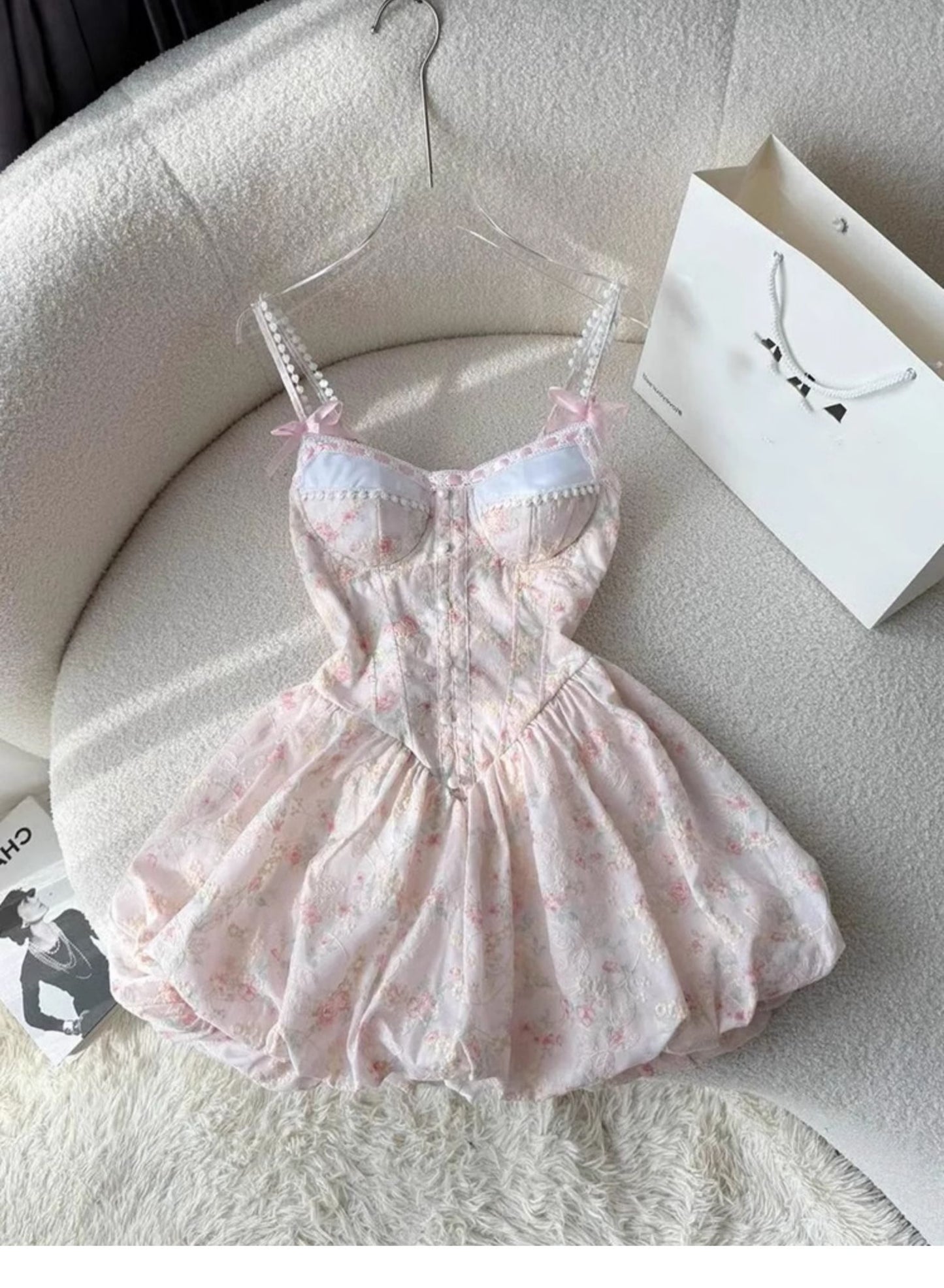 Cute A line Short Pink Floral Homecoming Dress Summer Hoco Dresses Cocktail Dress For Senior Teens DP1780