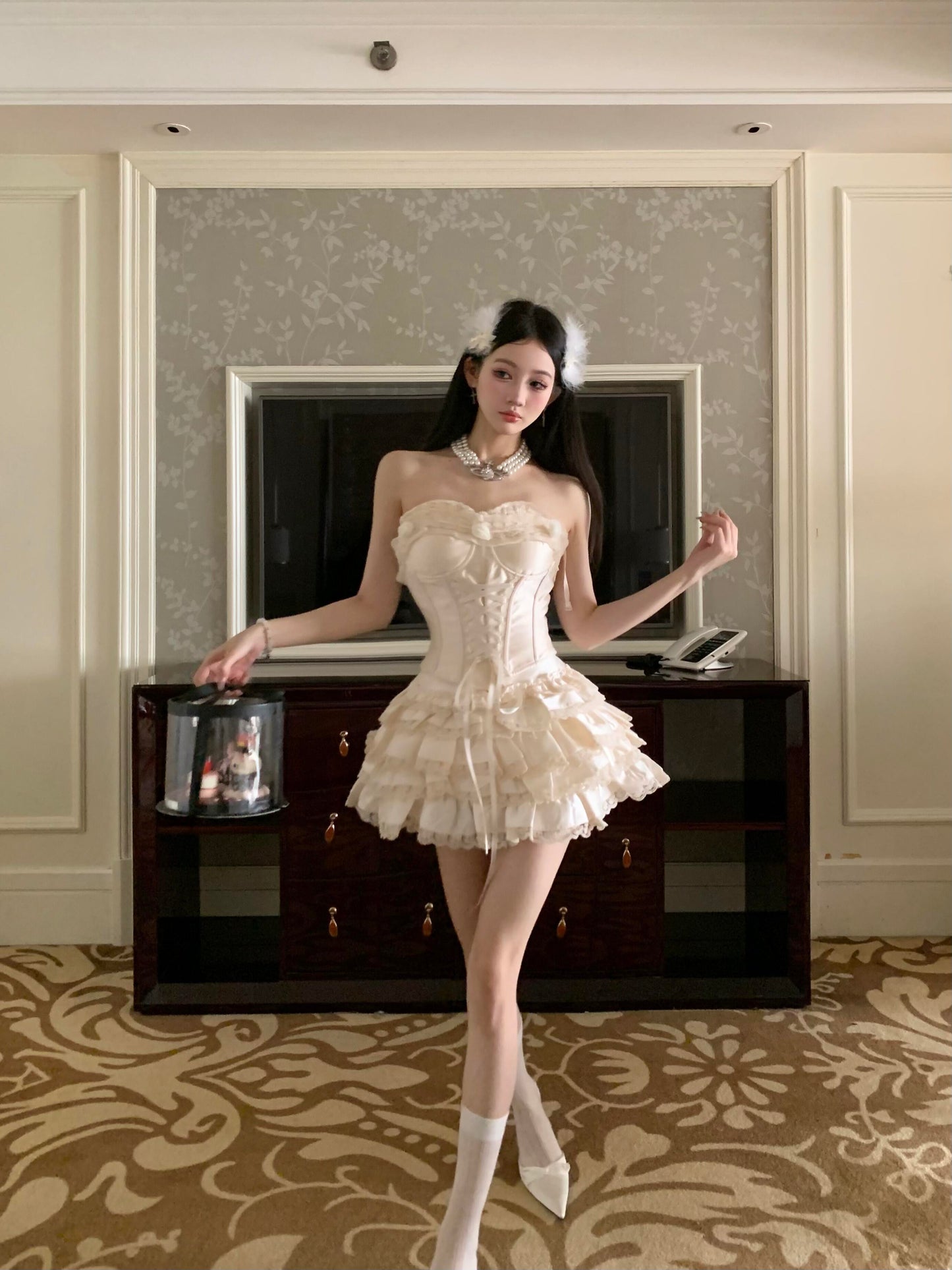 Cute Ball Gown Short Ruffles Homecoming Dress Summer Hoco Dresses Cocktail Dress For Senior Teens DP1782