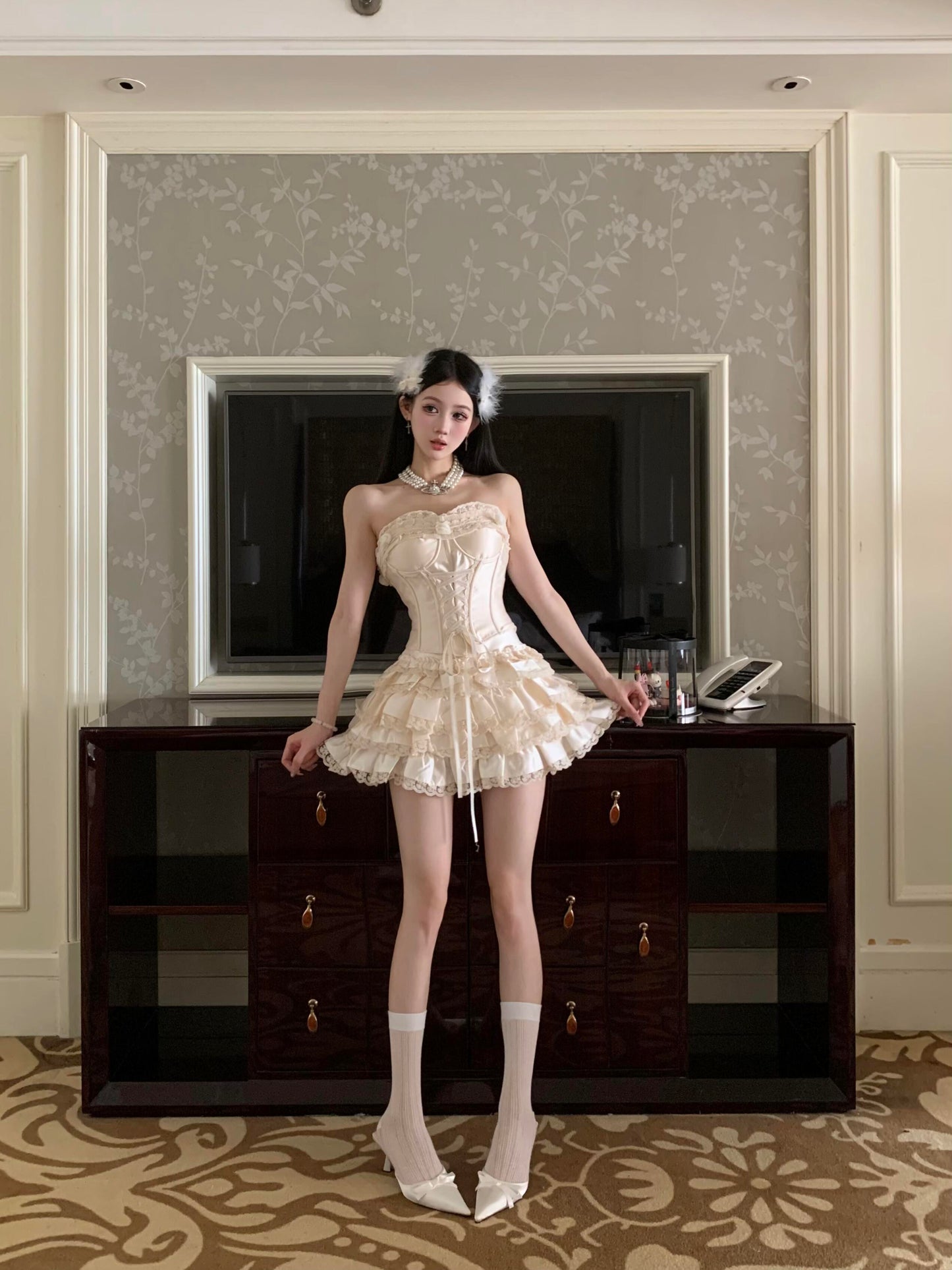 Cute Ball Gown Short Ruffles Homecoming Dress Summer Hoco Dresses Cocktail Dress For Senior Teens DP1782
