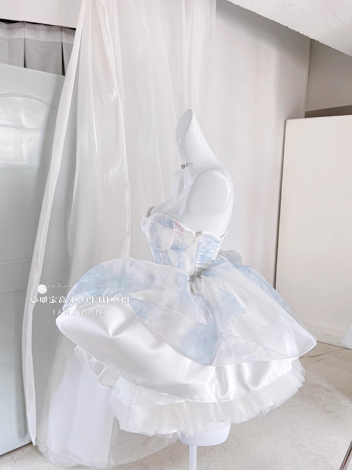 Cute Ball Gown Sweetheart Short Light Sky Blue Homecoming Dress Summer Hoco Dresses Cocktail Dress For Senior Teens D1783