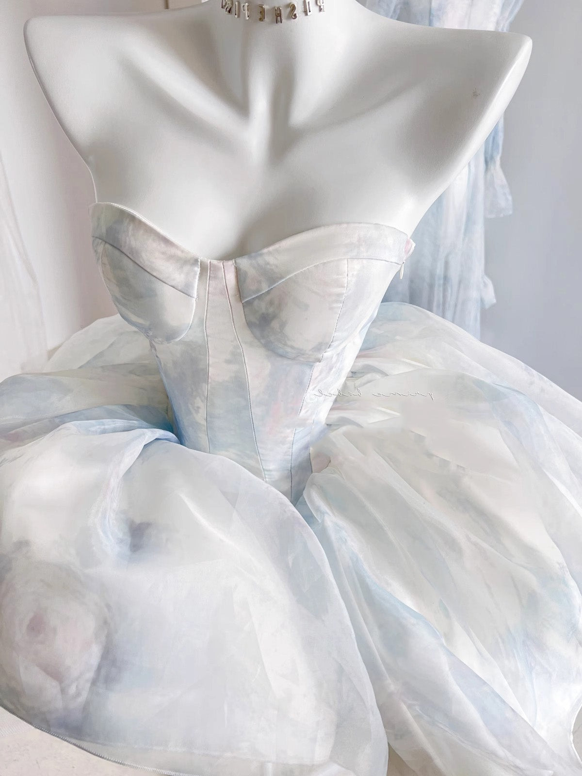 Cute Ball Gown Short Light Sky Blue Homecoming Dress Summer Hoco Dresses Cocktail Dress For Senior Teens DP1783