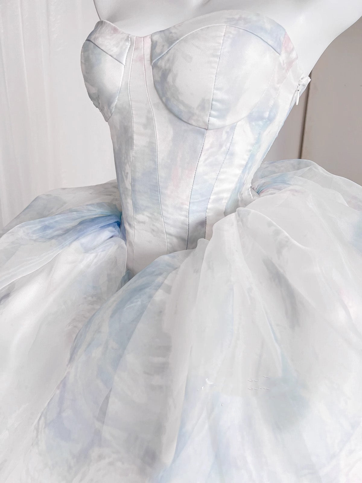 Cute Ball Gown Short Light Sky Blue Homecoming Dress Summer Hoco Dresses Cocktail Dress For Senior Teens DP1783