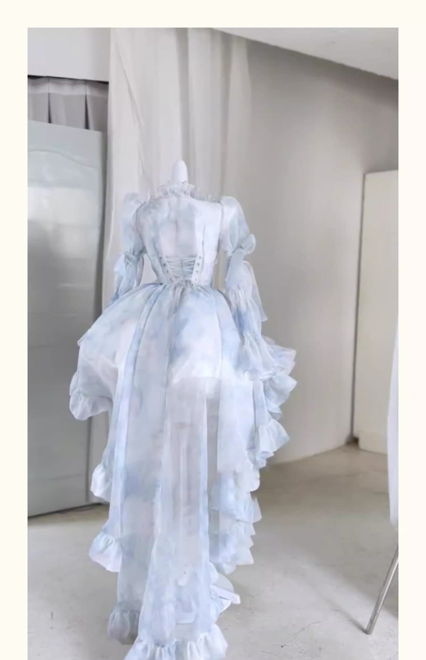 Pretty Ball Gown Short Light Sky Blue Homecoming Dress Summer Hoco Dresses Cocktail Dress For Senior Teens DP1785