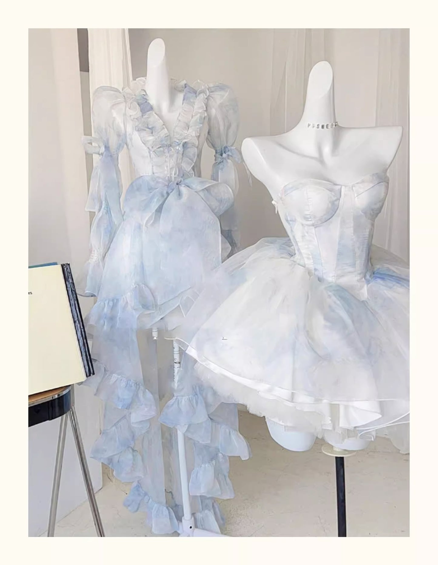 Pretty Ball Gown Short Light Sky Blue Homecoming Dress Summer Hoco Dresses Cocktail Dress For Senior Teens DP1785