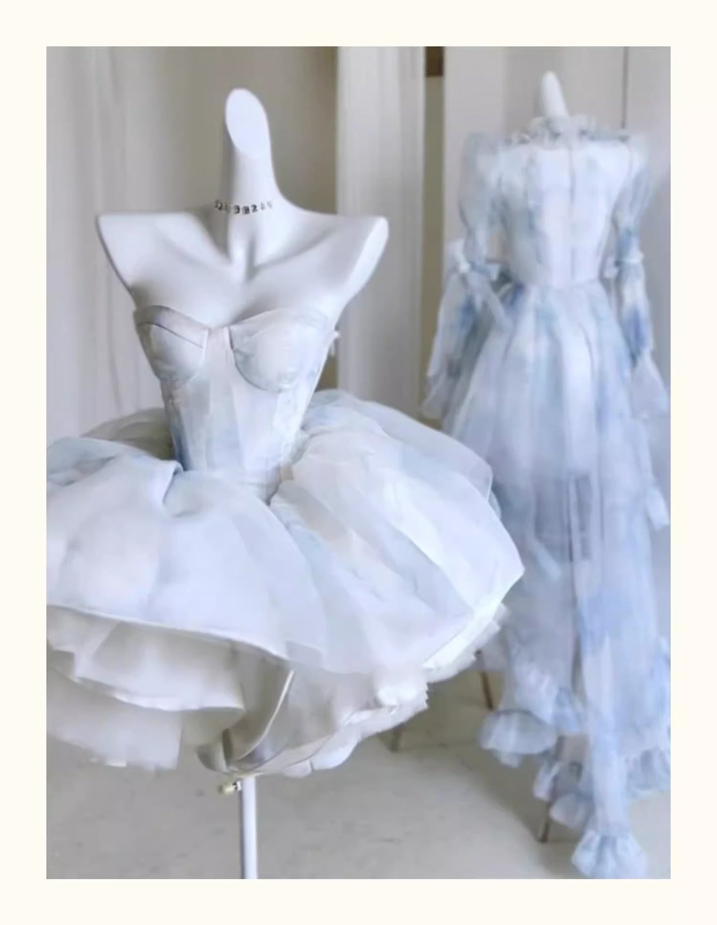 Pretty Ball Gown Short Light Sky Blue Homecoming Dress Summer Hoco Dresses Cocktail Dress For Senior Teens DP1785