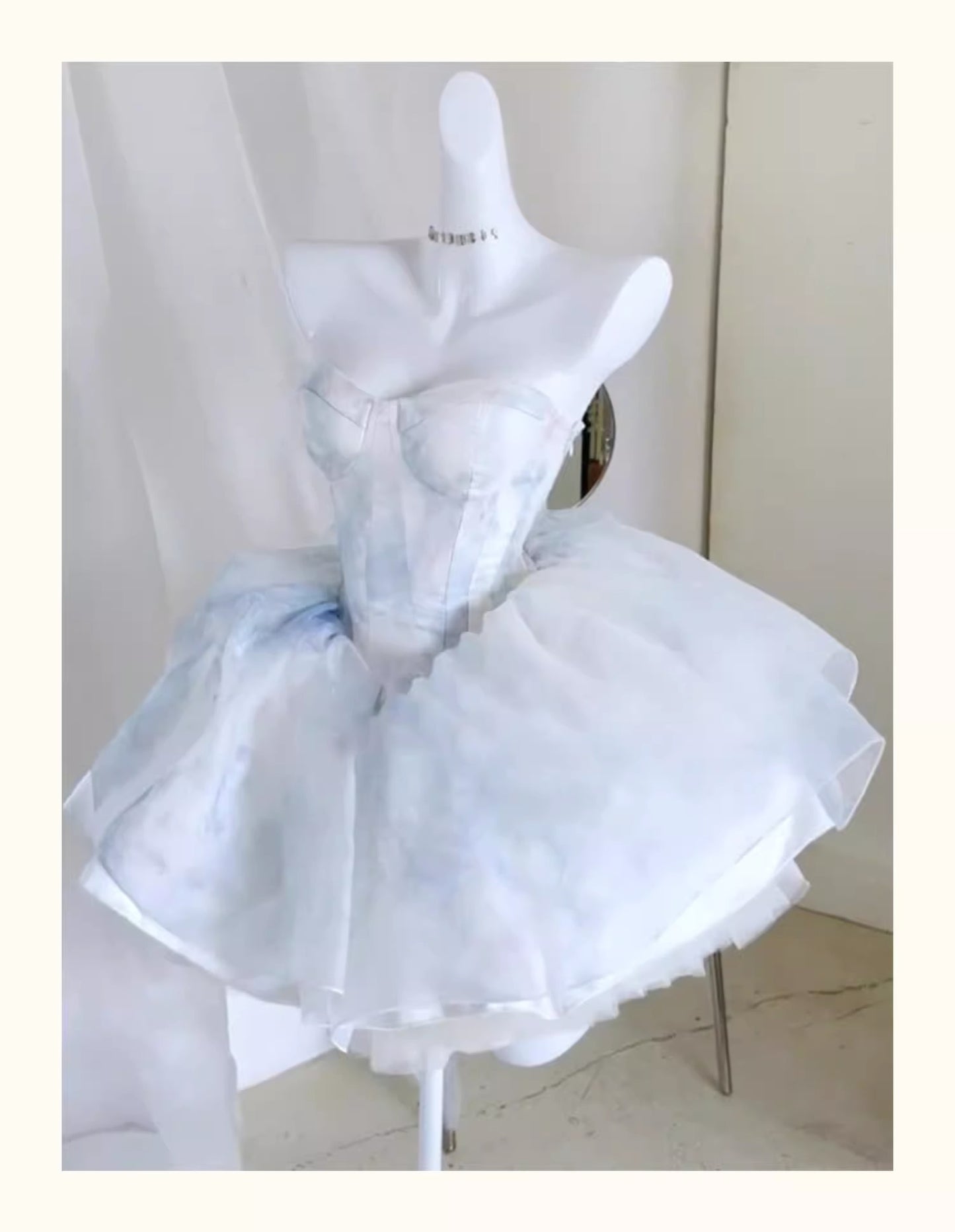 Pretty Ball Gown Short Light Sky Blue Homecoming Dress Summer Hoco Dresses Cocktail Dress For Senior Teens DP1785