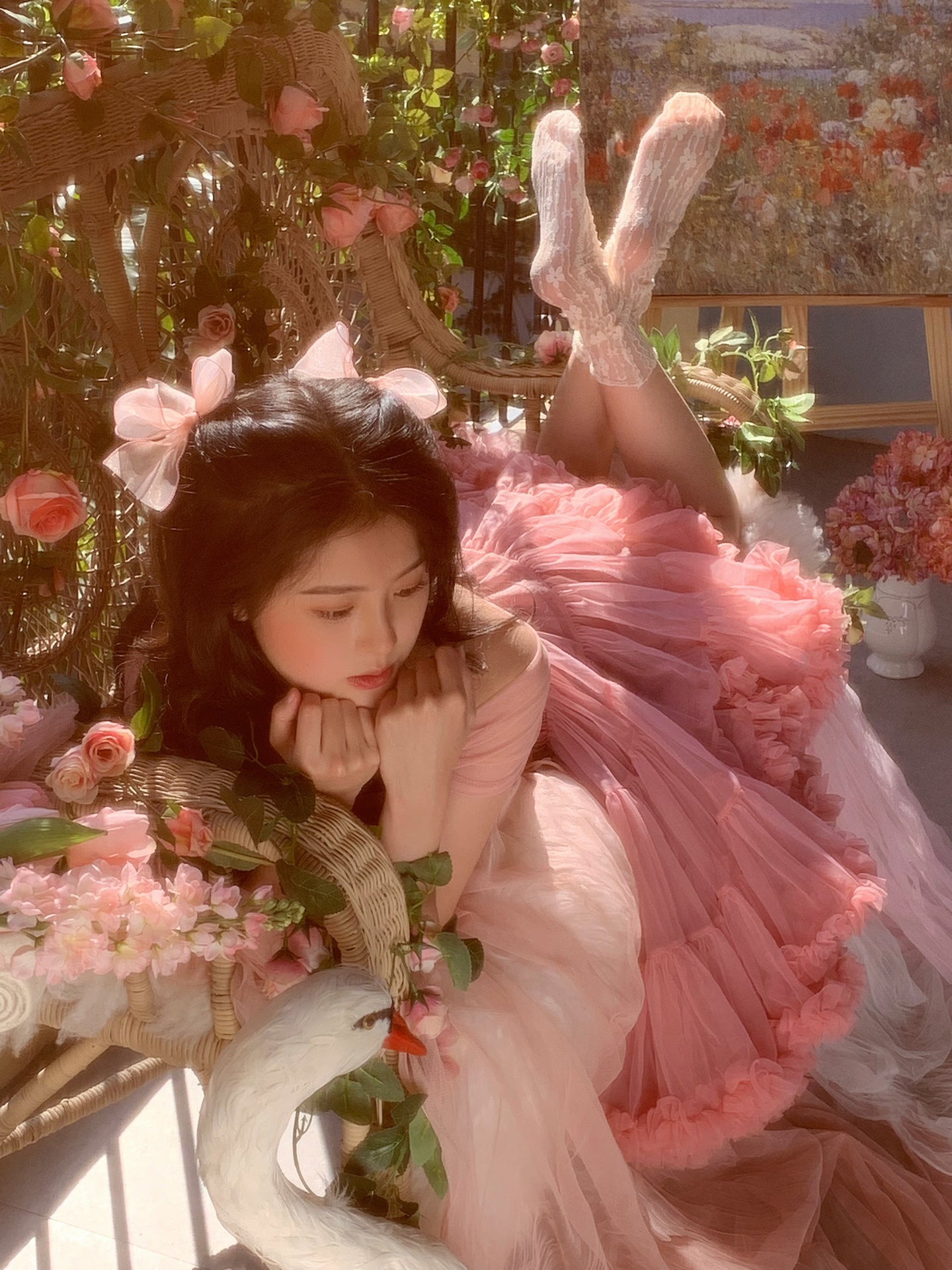 Robe de bal courte en dentelle rose, épaules dénudées, jolie robe de soirée d'été rose Hoco, robe de cocktail pour adolescentes DP1788