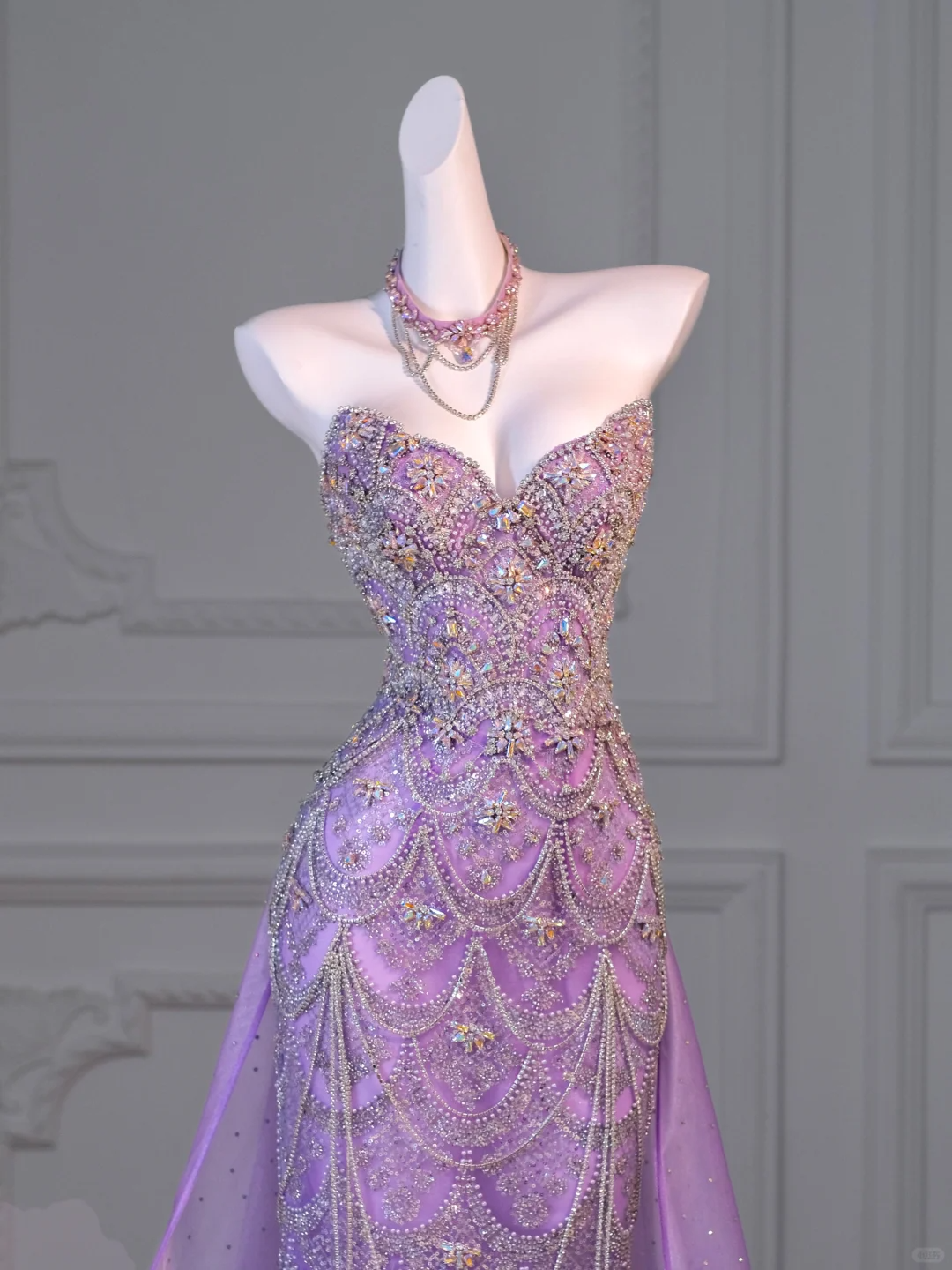 Gorgeous Mermaid Sweetheart Lilac Slit Sequin Long Prom Dress Party Dress Graduation Dresses With Cape DP1984