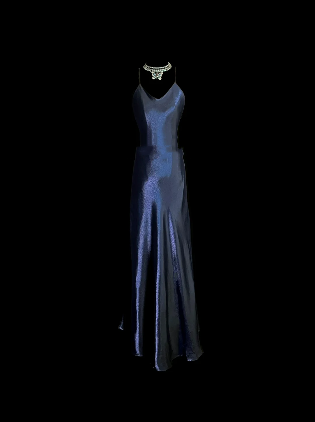 Vintage Mermaid Spaghetti Straps Navy Blue Long Evening Party Gowns Evening Formal Dresses Evening Dress DP2028