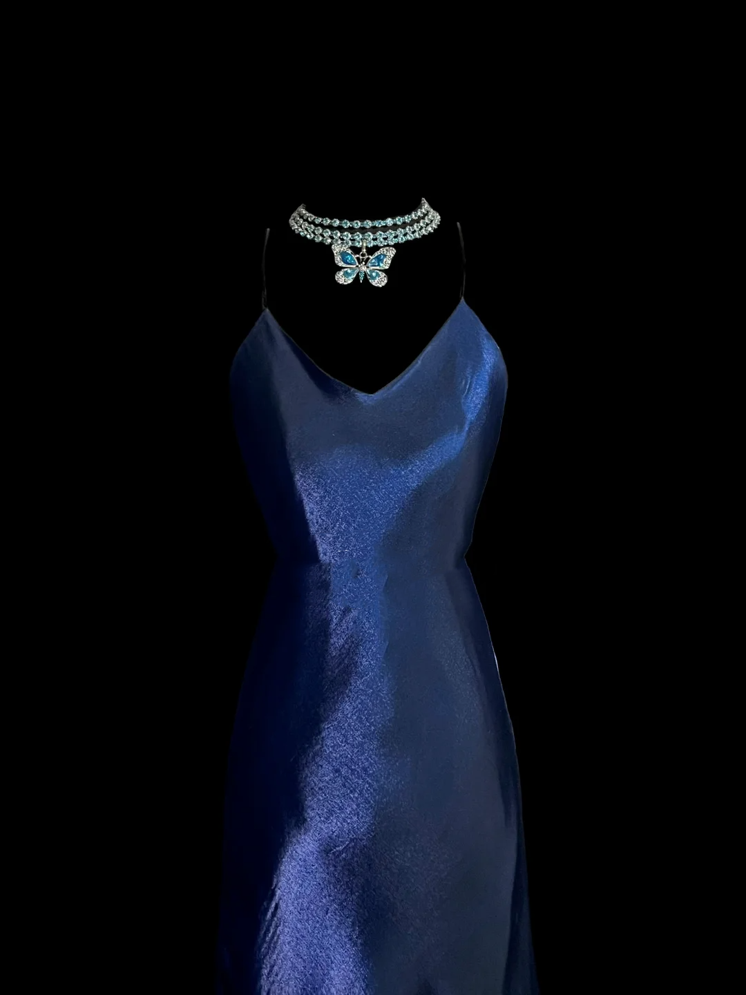 Vintage Mermaid Spaghetti Straps Navy Blue Long Evening Party Gowns Evening Formal Dresses Evening Dress DP2028
