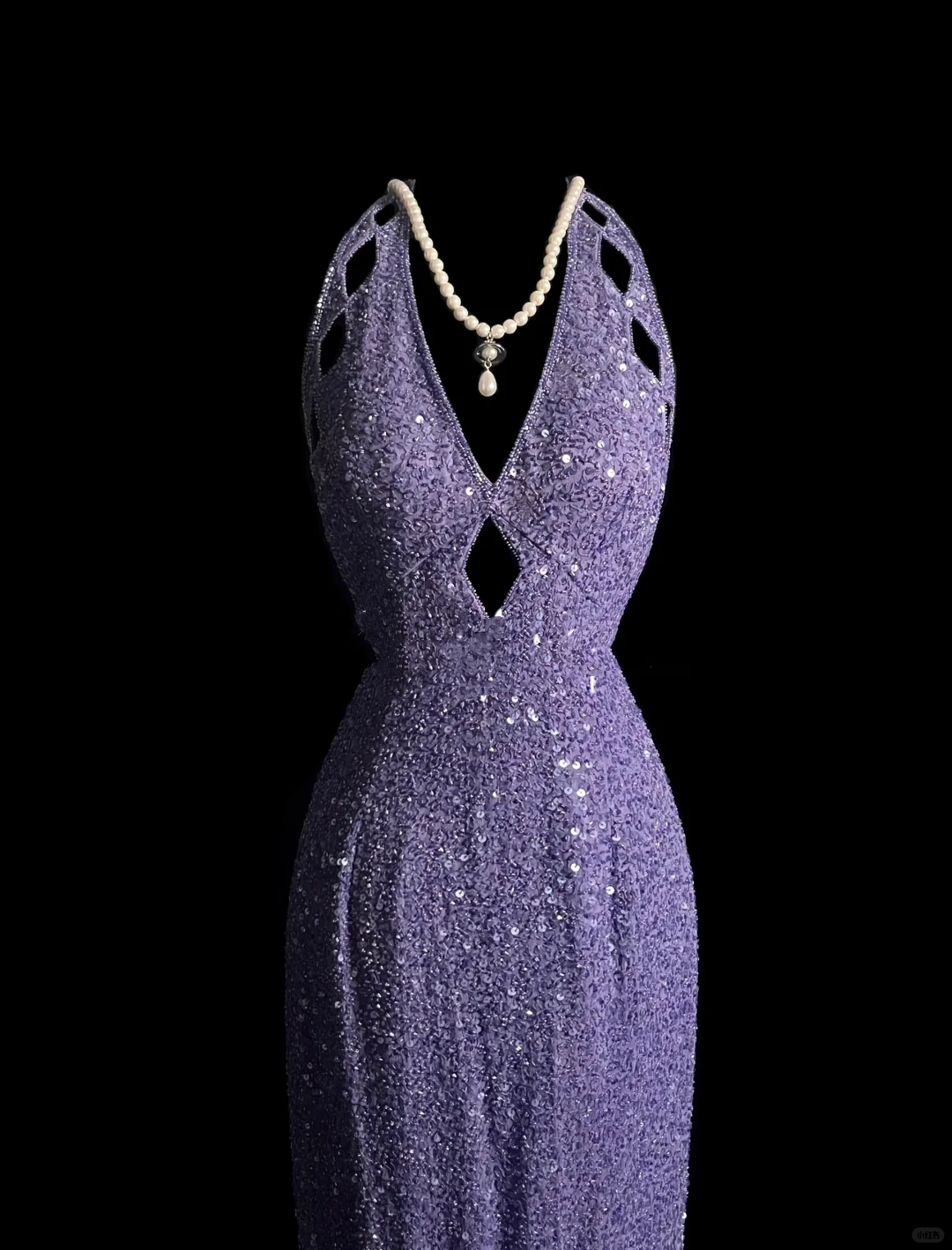 Vintage Mermaid Halter Sequin Lilac Backless Long Prom Dress Party Dress Graduation Dresses DP2043
