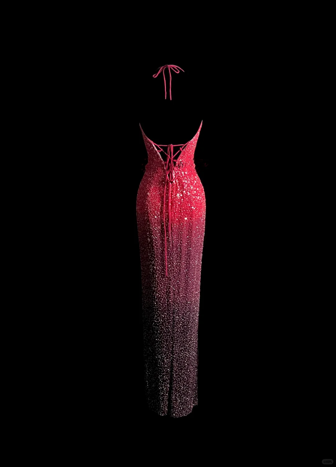 Vintage Mermaid Halter Sequin Pink Backless Long Prom Dress Party Dress Graduation Dresses DP2044
