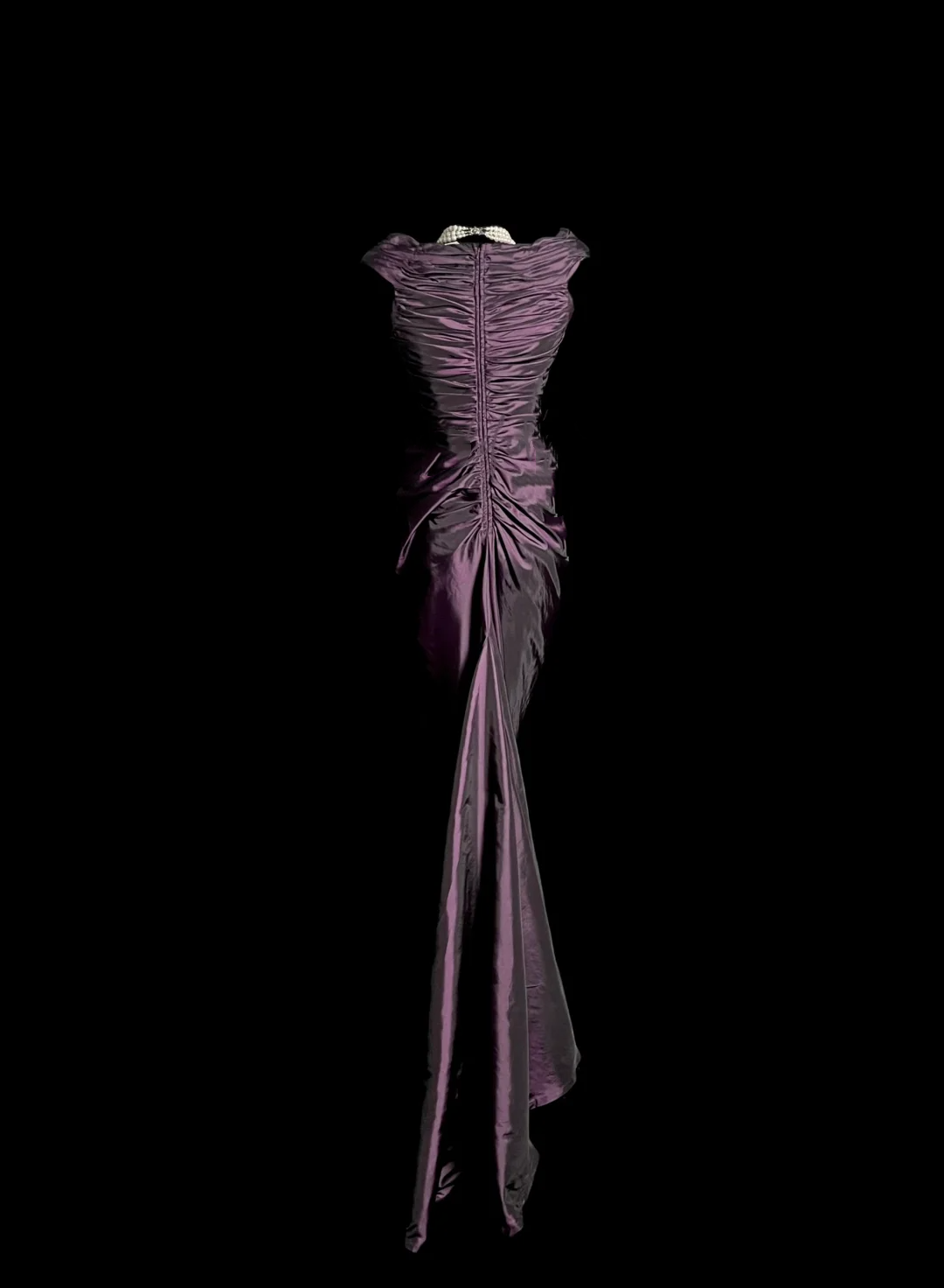 Vintage Mermaid Grape Taffeta Long Prom Dress Party Dress Graduation Dresses DP2050