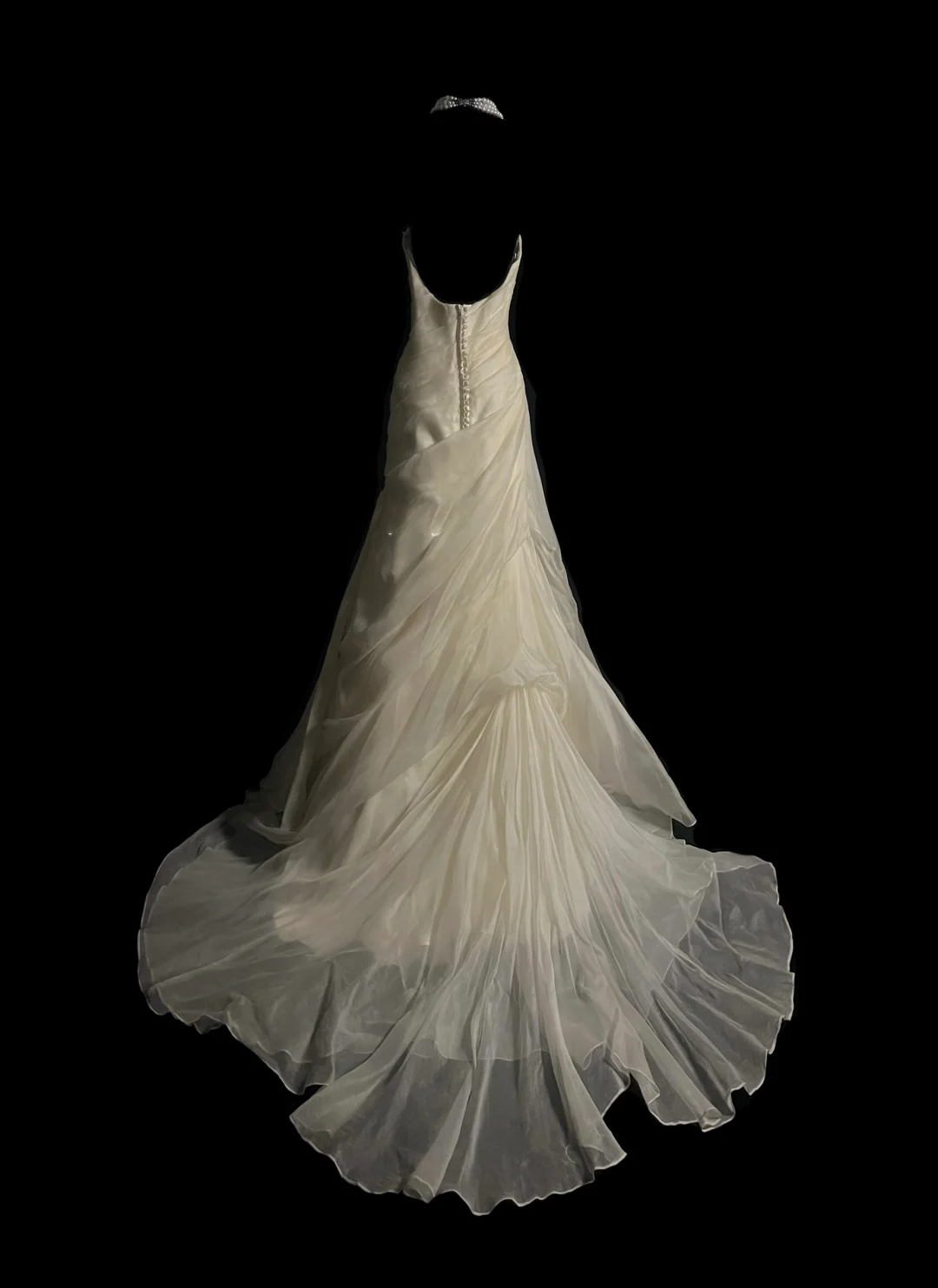Retro Wedding Dress Mermaid Strapless Ivory Chiffon Long Wedding Dresses Retro 1970s Bridal Gowns DP2053