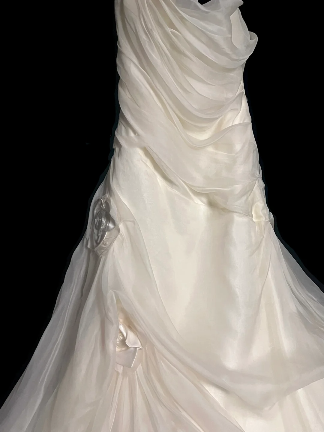 Retro Wedding Dress Mermaid Strapless Ivory Chiffon Long Wedding Dresses Retro 1970s Bridal Gowns DP2053