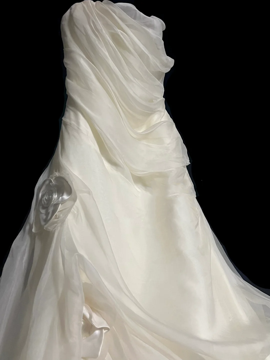 Retro Wedding Dress Mermaid Strapless Ivory Chiffon Long Wedding Dresses Retro 1970s Bridal Gowns DP2053