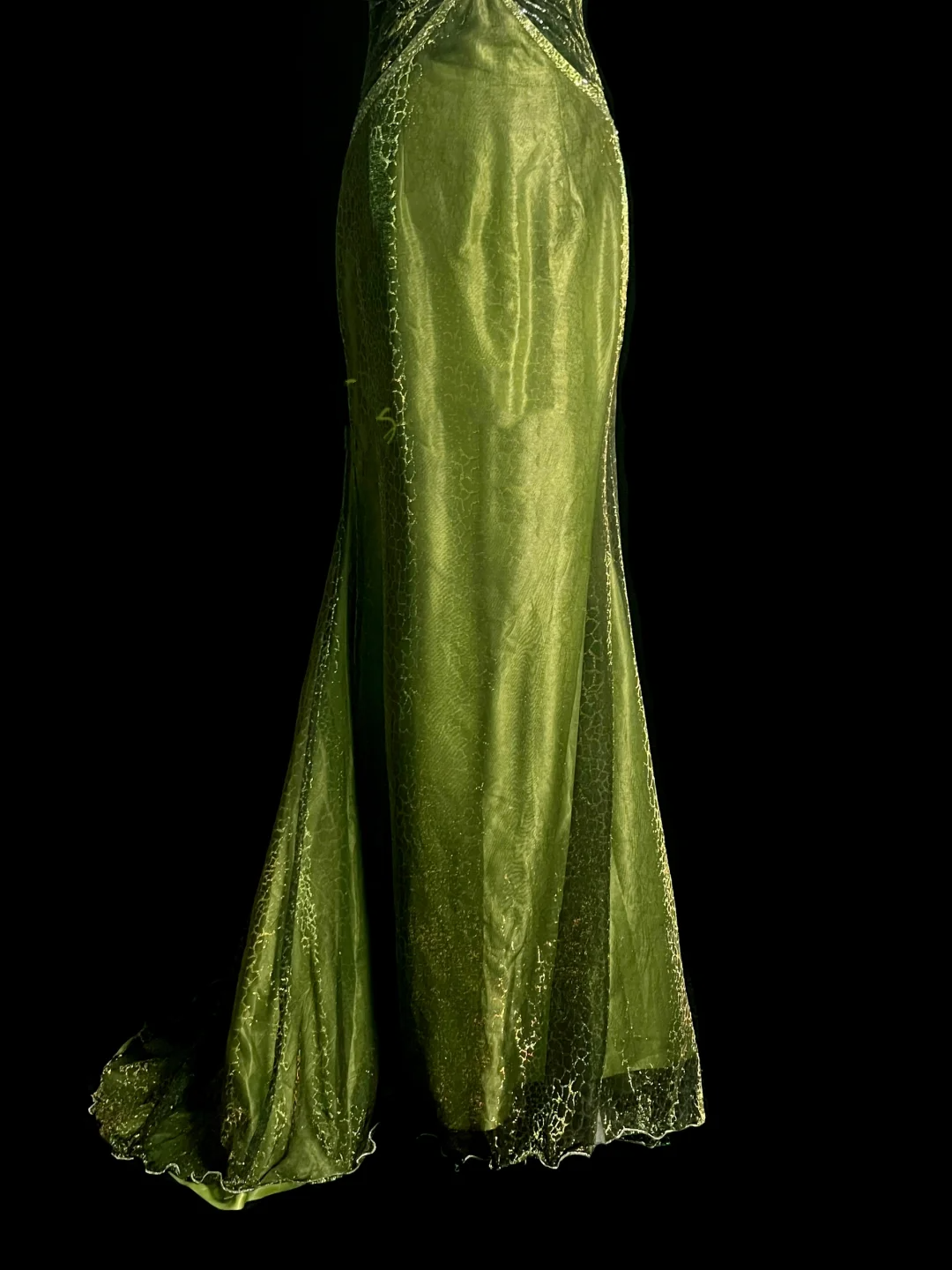 Vintage Mermaid Spaghetti Straps Green Backless Sequin Long Prom Dress Party Dress Graduation Dresses DP2054