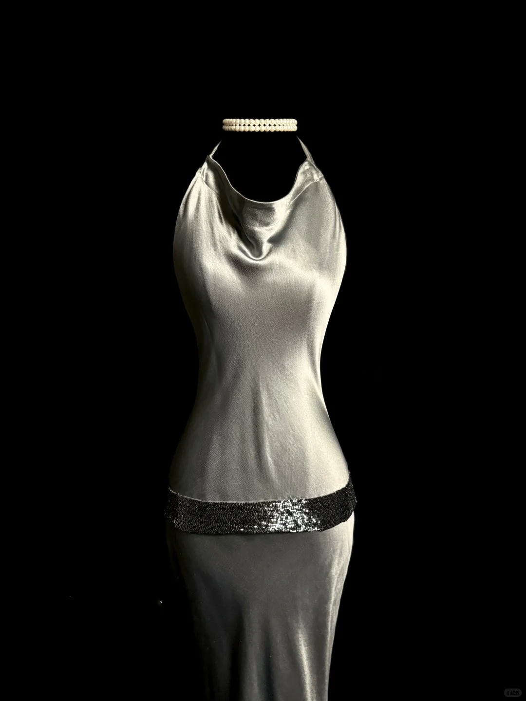 Vintage Sheath Halter Gray Long Prom Dress Party Dress Graduation Dresses DP2064
