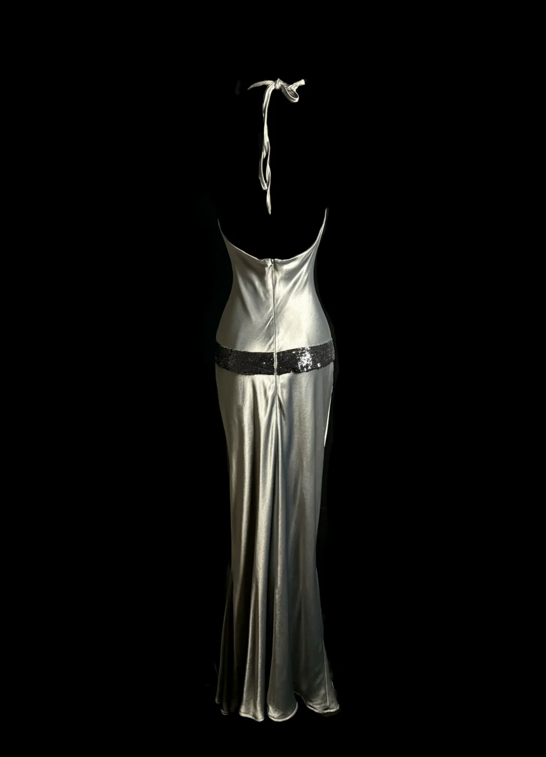 Vintage Sheath Halter Gray Long Prom Dress Party Dress Graduation Dresses DP2064