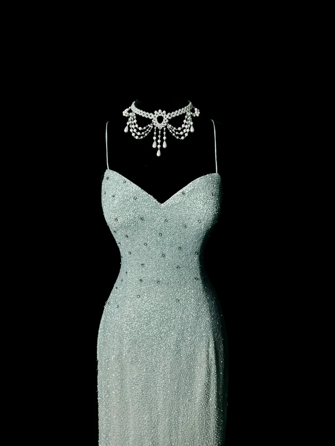 Vintage Mermaid Spaghetti Straps Backless Sequin Mint Green Long Prom Dress Party Dress Graduation Dresses DP2080