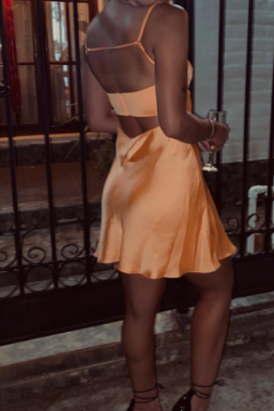 Simple Sheath Straps Orange Short Homecoming Dress Summer Hoco Dresses Cocktail Dress Birthday Outfits DP2099